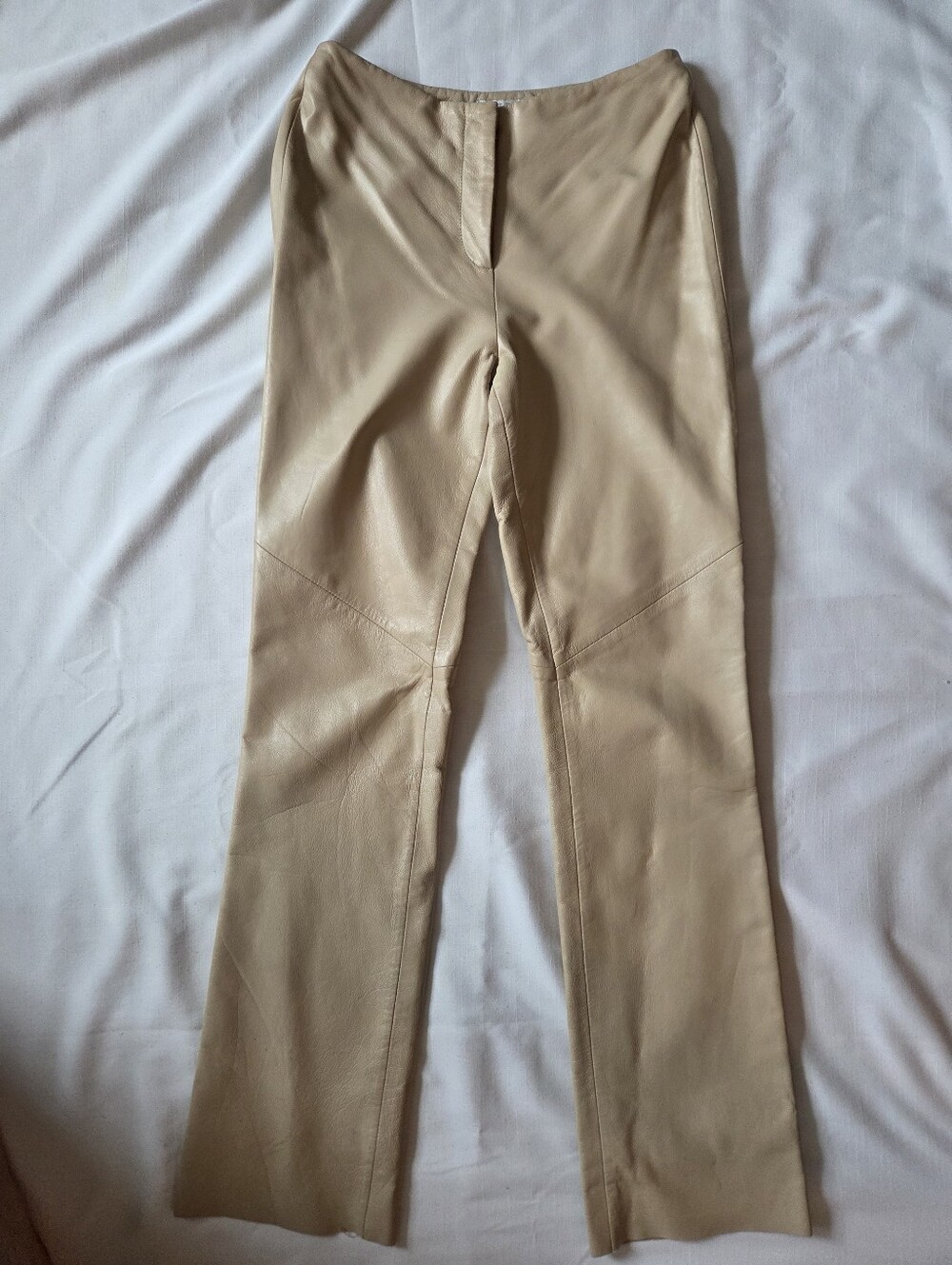 Vintage Tan 100% Soft Leather Pants - Elegant